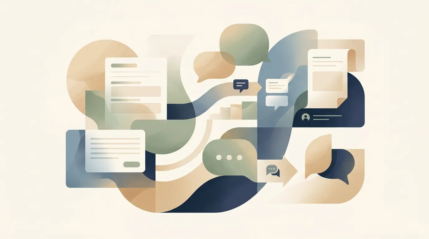 Soft editorial visual representing parent coaching, follow-through, and written feedback loops.