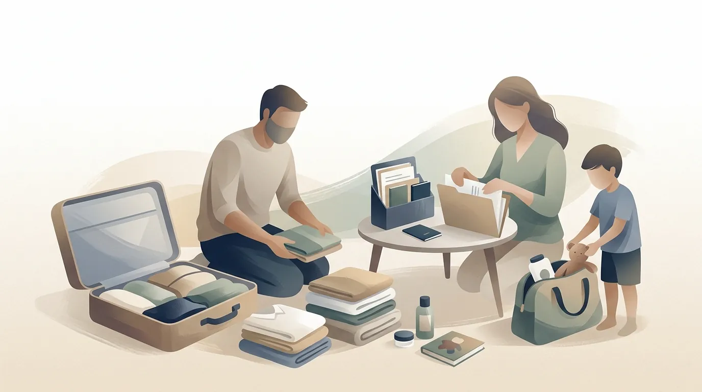 Soft editorial preparation visual for packing and family-readiness guidance.