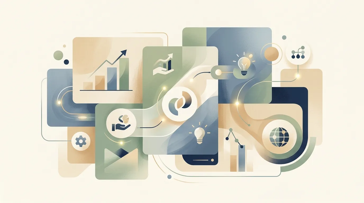 Soft editorial visual representing multiple therapy disciplines working together inside one plan.
