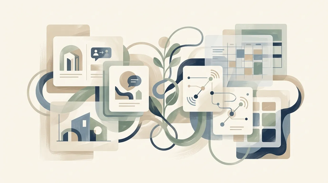 Soft editorial visual representing behaviour-informed and hybrid therapy approaches.