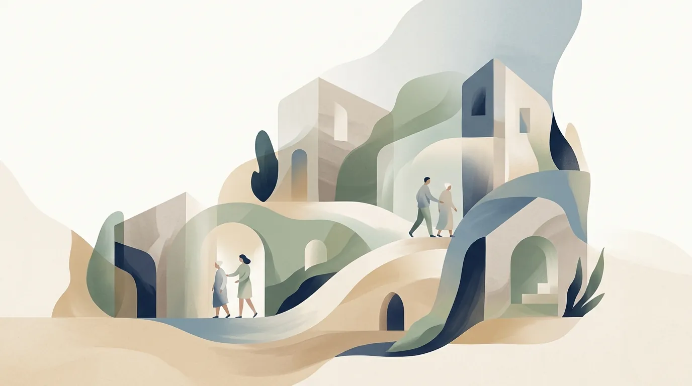 Soft editorial illustration representing a verified partner-clinic network with clear coordination boundaries.