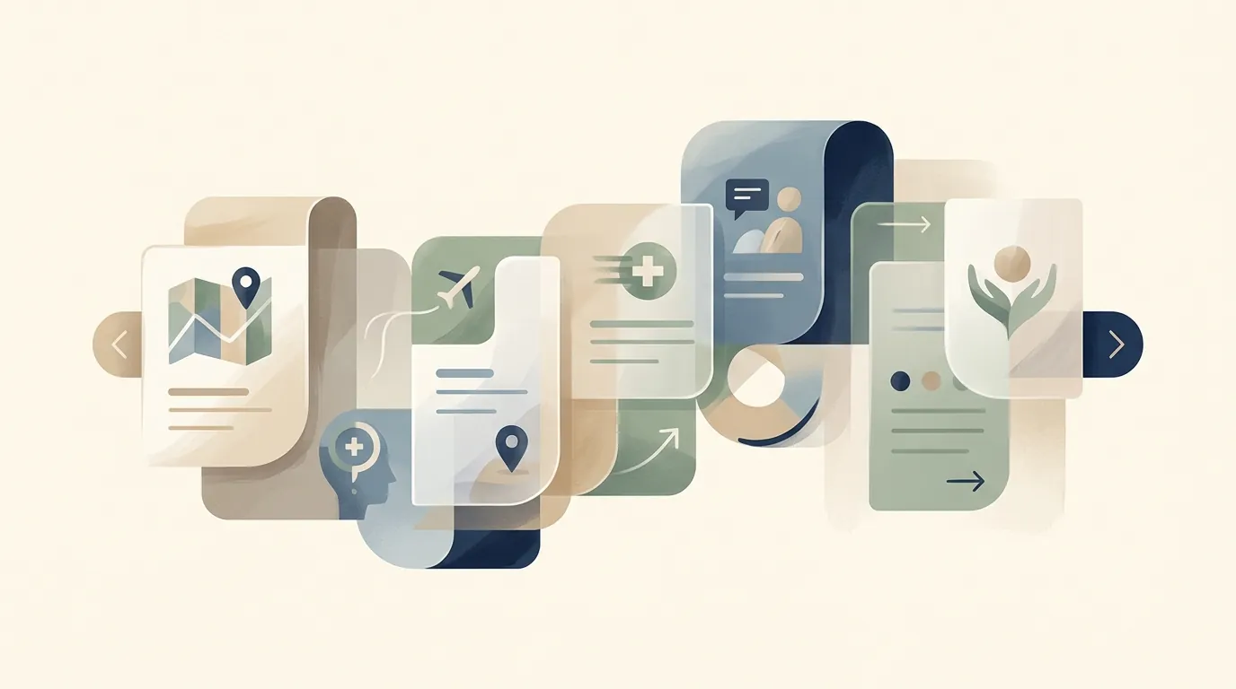 Soft editorial visual representing structured policy and information panels.